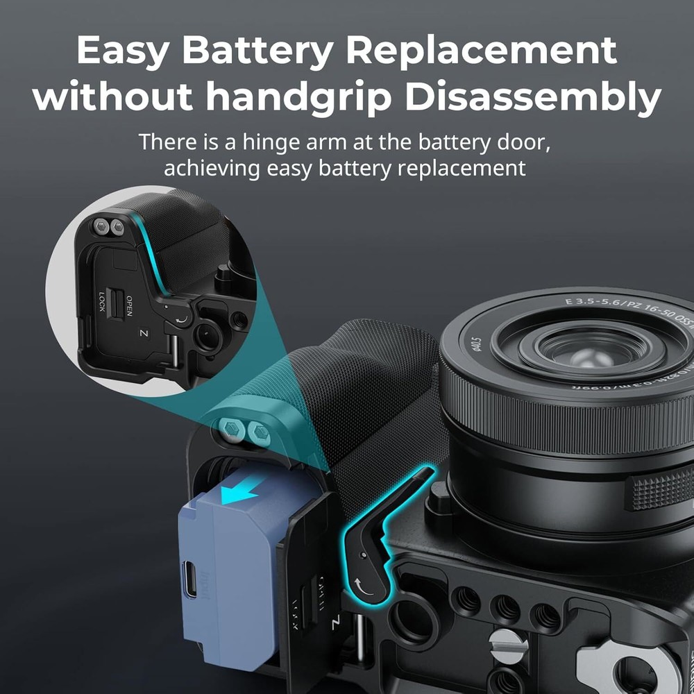 SmallRig ZV-E10 II L-Shape Plate with Silicone Handle, Handgrip for Sony ZV-E10
