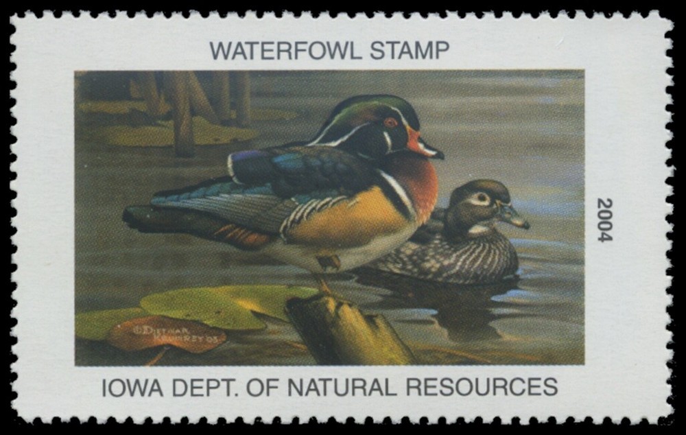 2004  Iowa State Duck Stamp Mint Never Hinged. Original Gum