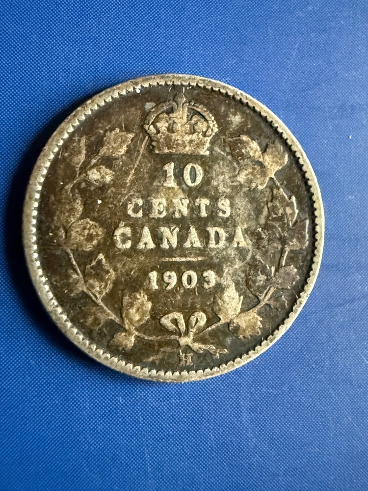 CANADA 10 CENT 1903 H SILVER KM 10