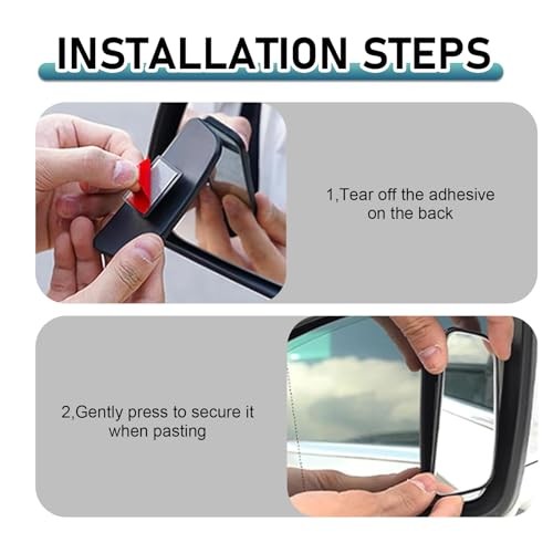 2 PCS Blind Spot Mirror, Framed Rectangular HD Glass Rear View Mirror,