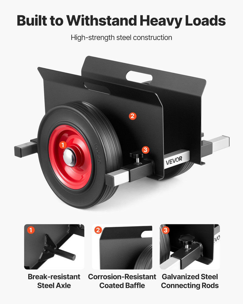VEVOR Panel Dolly w/ Adjustable Clamp | 1000LB Capacity | 10" Wheels