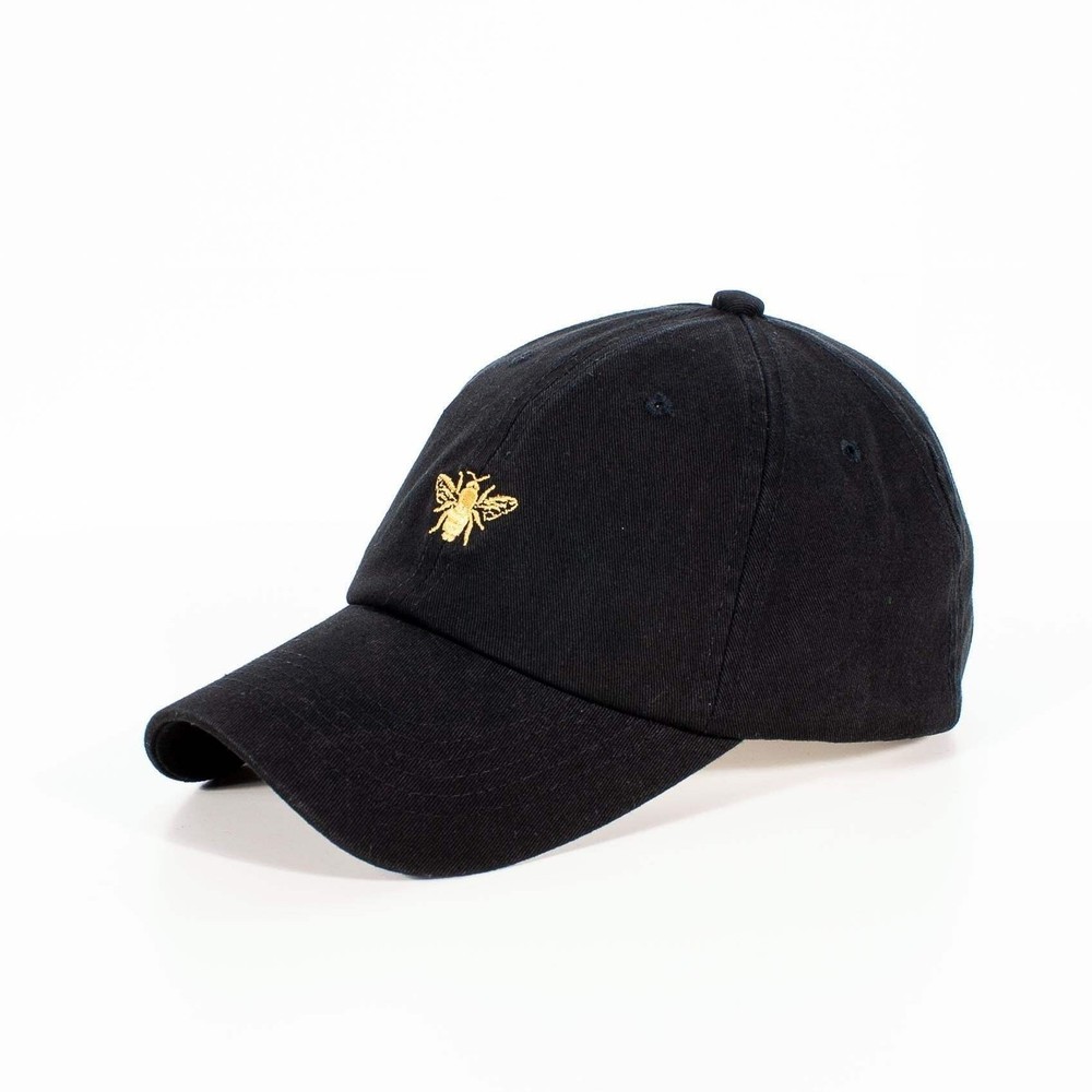 QUEEN BEE (strapback cap) - dad baseball polo cotton hat - Black White Grey Red