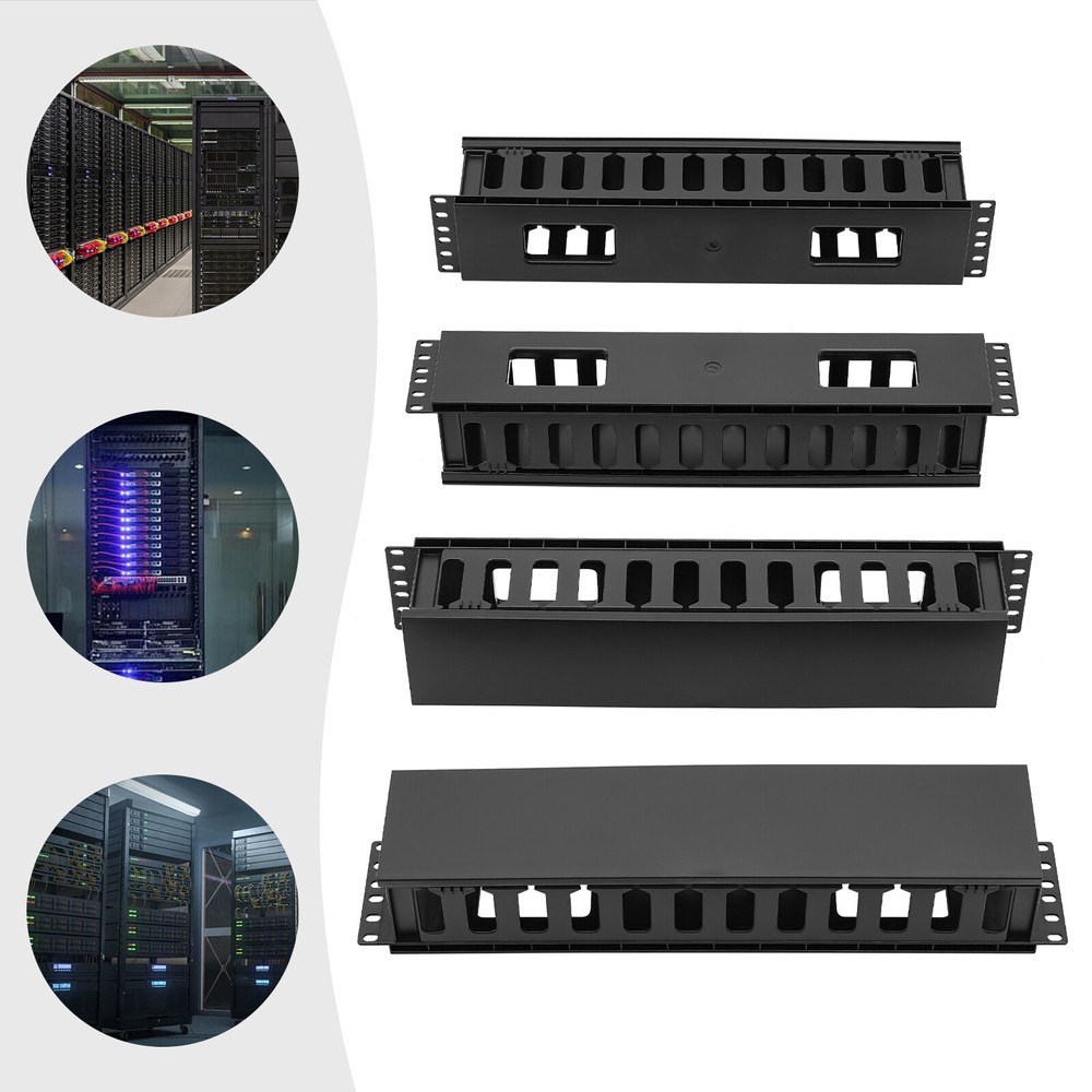 4-Pack Horizontal Cable Organizer for 19-Inch Racks - Efficient Management