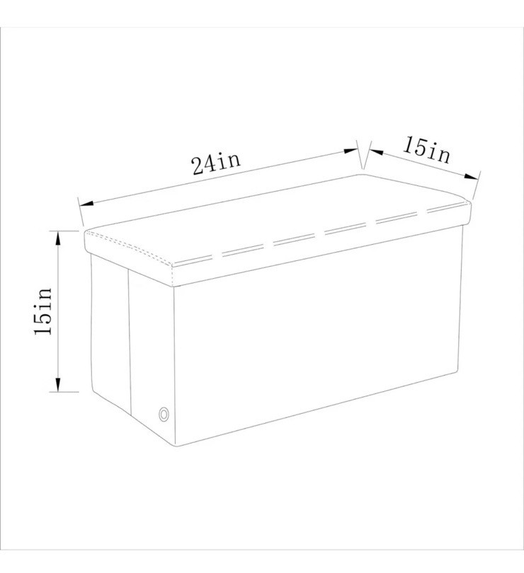 24" Collapsible Double Storage Dorm Ottoman Cream - Room Essentials