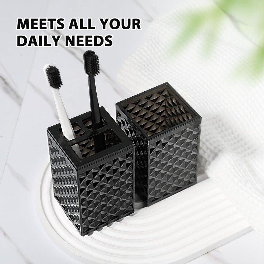 Black Bathroom Accessories Set, 4 Pack Matte Black Bath Accessory Sets Comple...