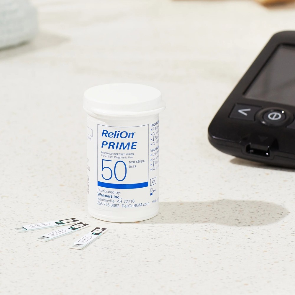 ReliOn Prime Blood Glucose Test Strips, 50 Count.