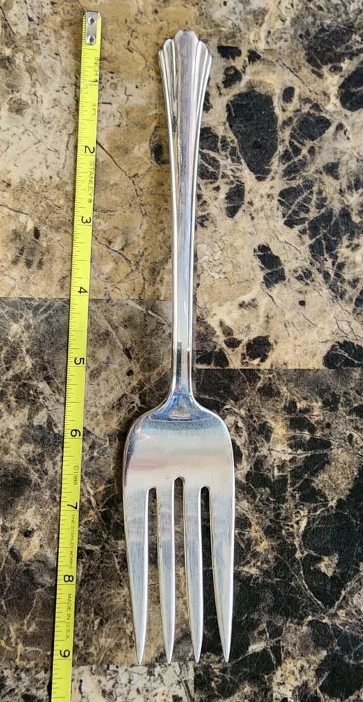 AMERICAN SILVER CO c1929- TALISMAN SILVERPLATED MEAT SERVING FORK 🍠 🥩
