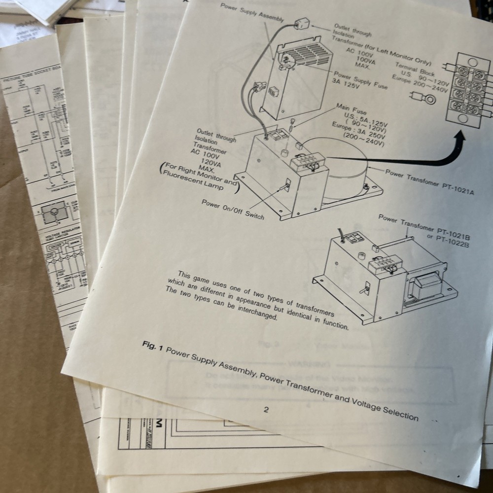 Vs System Operate Nintendo Arcade Game manual