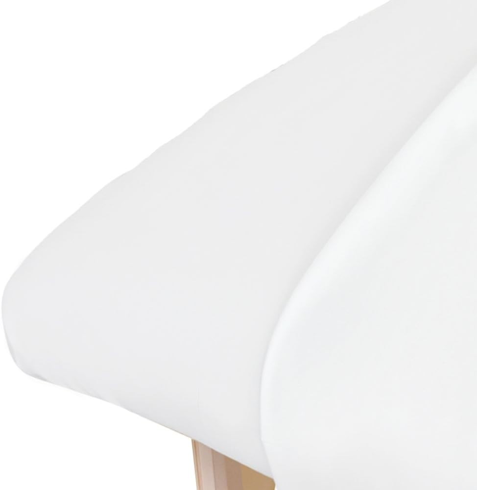 Soft and Durable Microfiber Fitted Sheet, 36x77, Ideal for Massage Tables, White