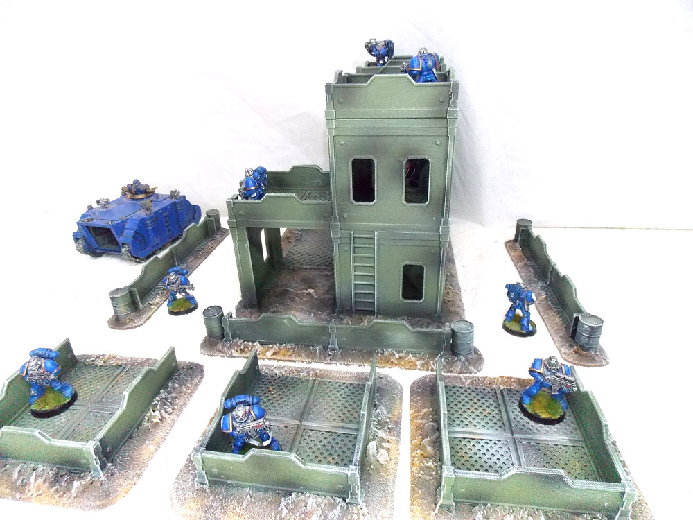 WARGAMING TERRAIN PAINTED 7 PIECE SET