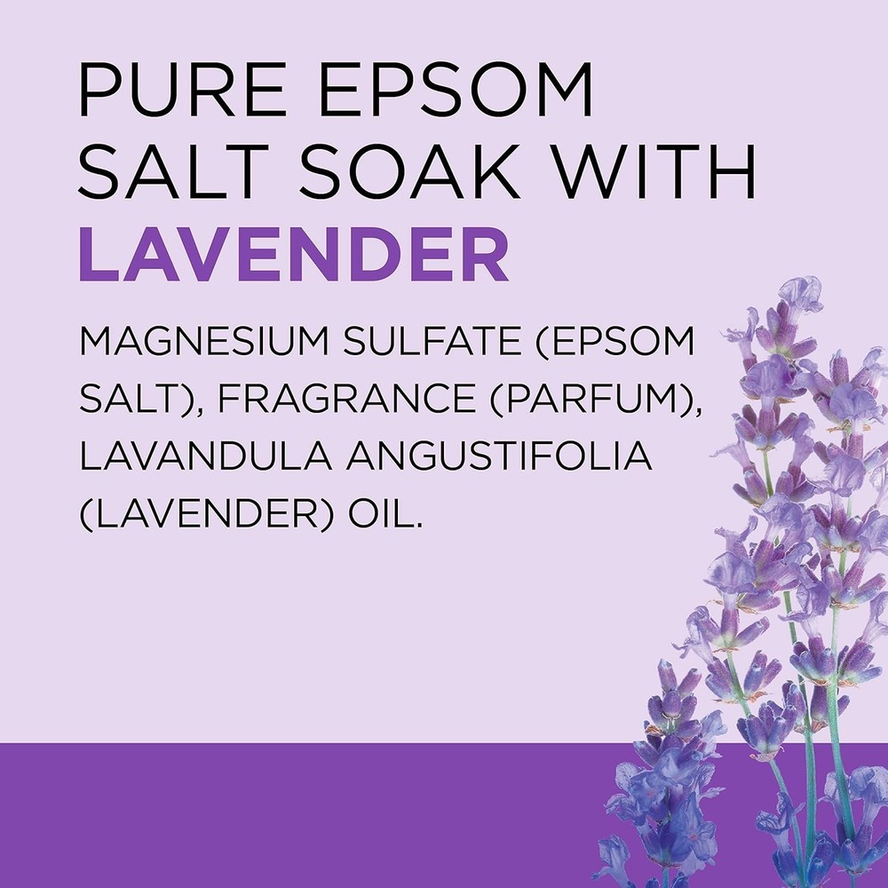 Epsom Salt Soaking Solution, Soothe & Sleep, Lavender, 3lbs