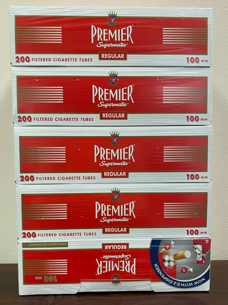 Premier Supermatic Regular Size 100mm Cigarette Tubes 5-Boxes