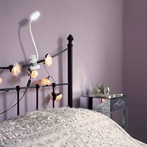 Metal Clip on Light/ Reading Light/ Light Color Changeable/ Night Light White