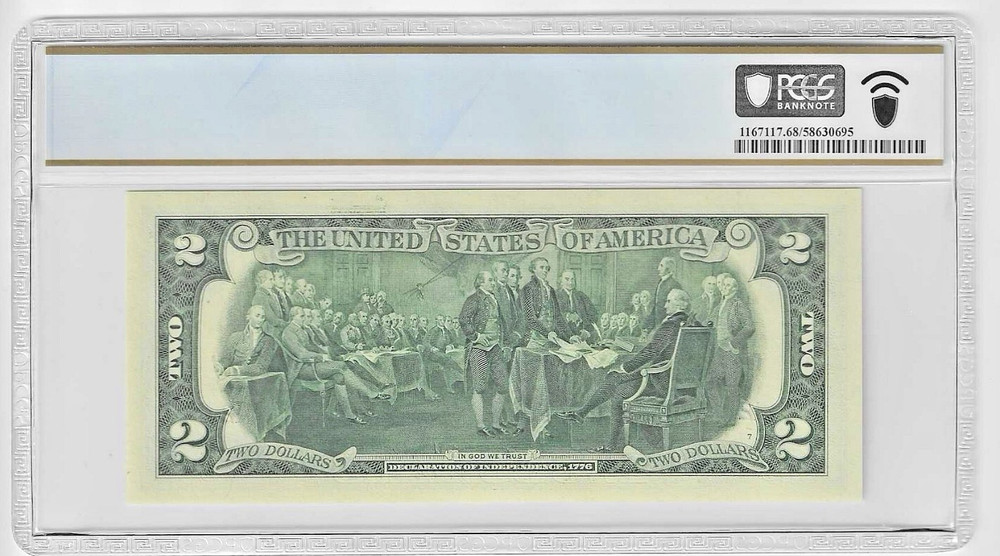 2017A Star $2 Two Dollar PCGS Graded Gem 68PPQ SOLID/FILLED STAR Error Note RARE