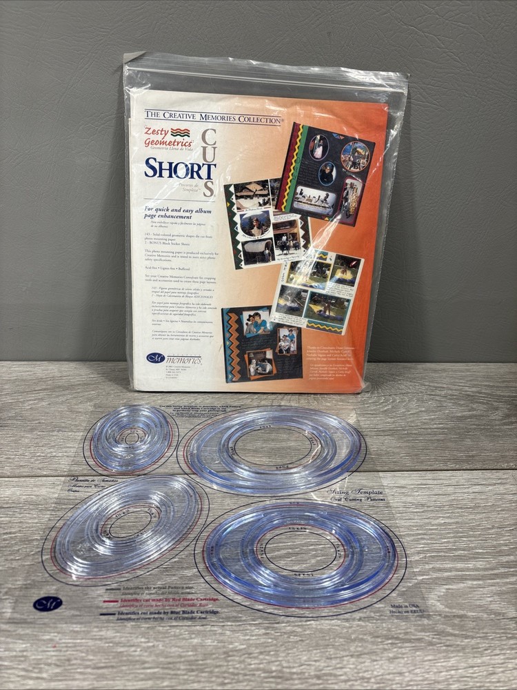 Creative Memories Custom Cutting System 4 Oval Pattern Template Set Scrapbooking