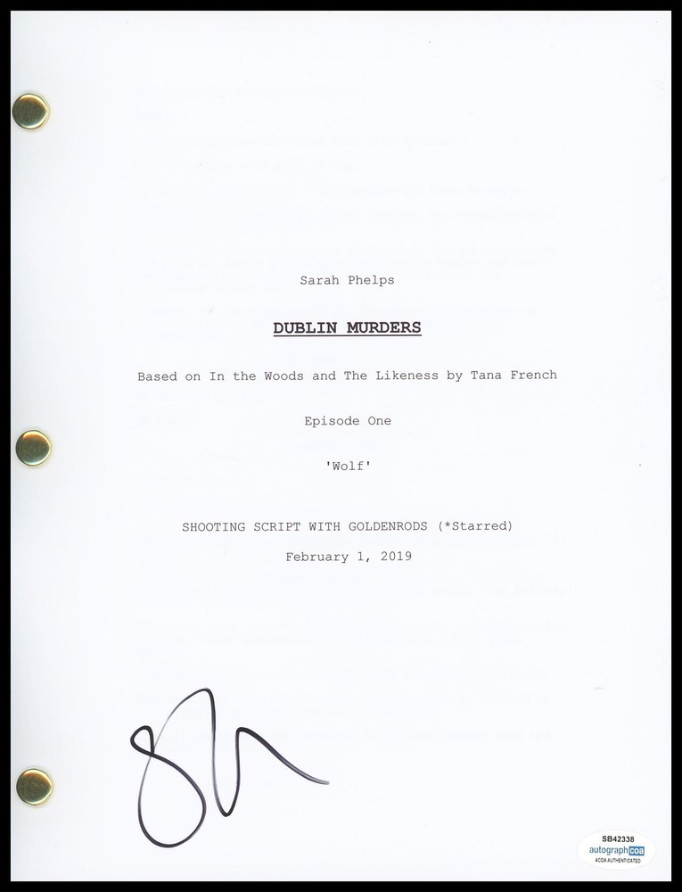 Sarah Greene "Dublin Murders" AUTOGRAPH Signed Full Pilot Episode Script ACOA