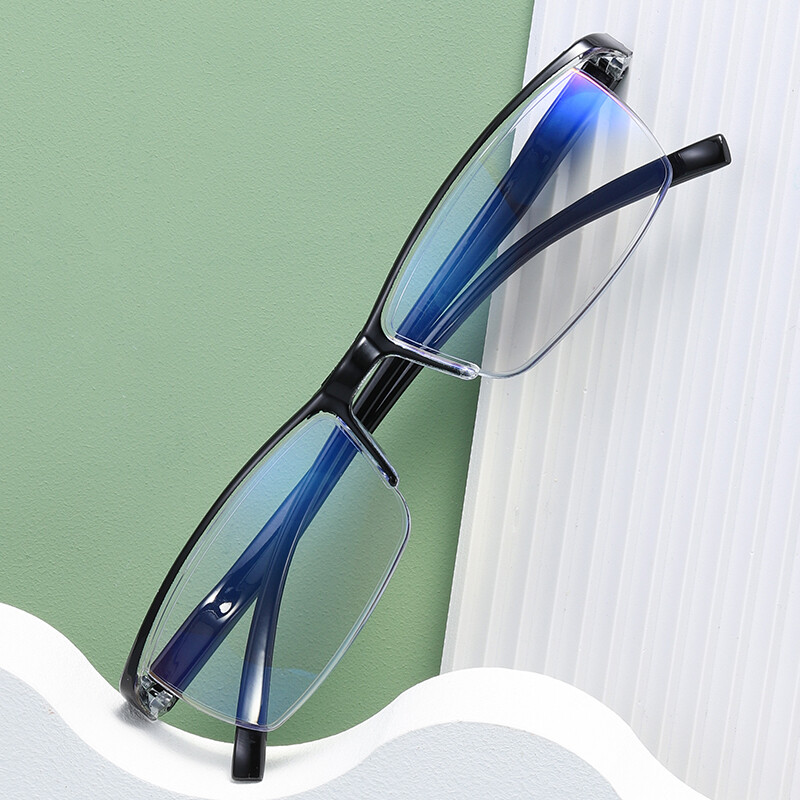 7 Pair Mens Rectangular Blue Light Blocking Reading Glasses Spring Hinge Readers