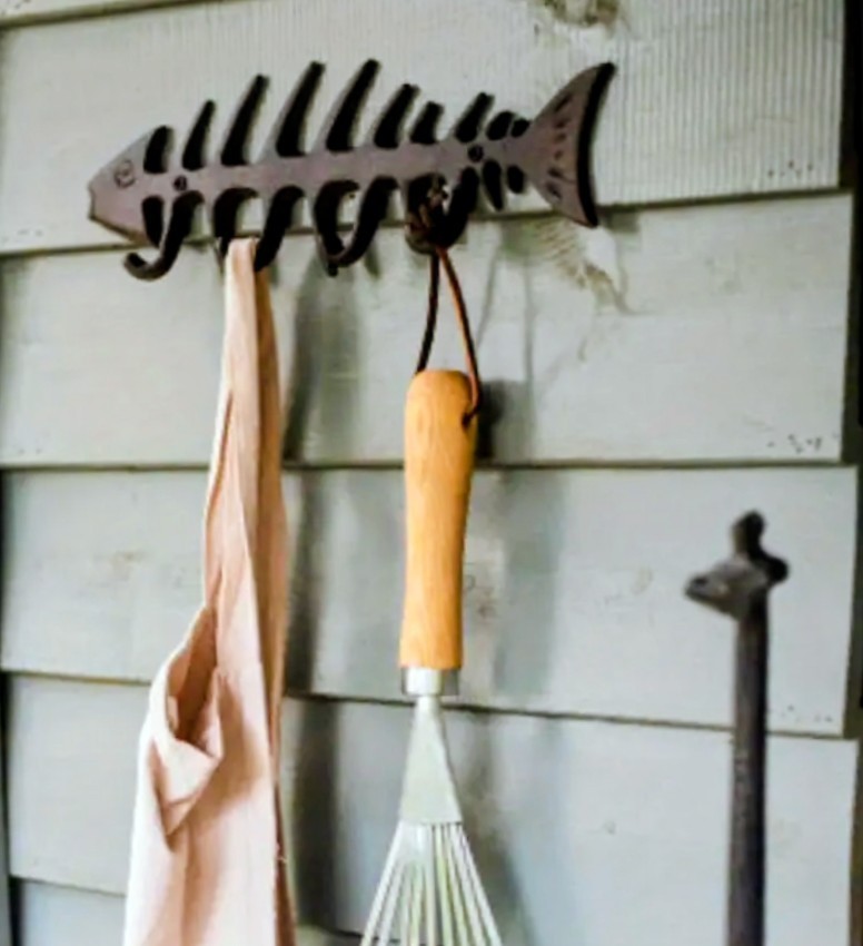Vintage Style Fish Bone Cast Iron Wall Hooks