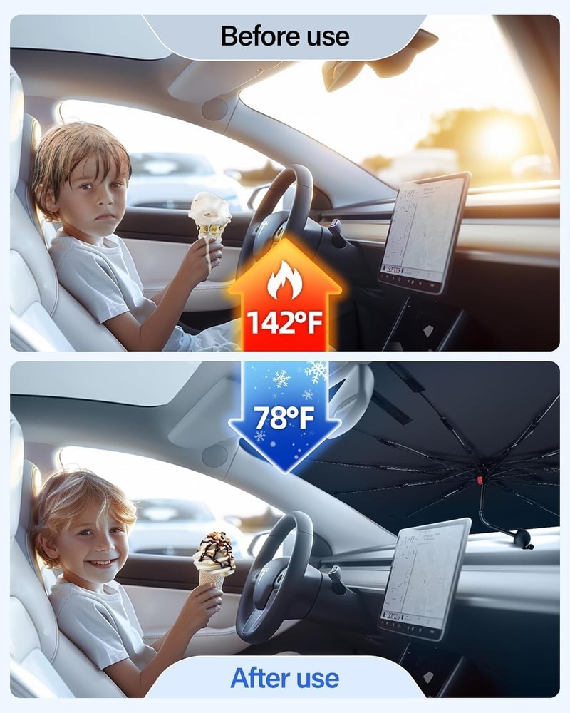 Windshield Sunshade, Foldable with UV Reflector, (57 in. x 31 in.)