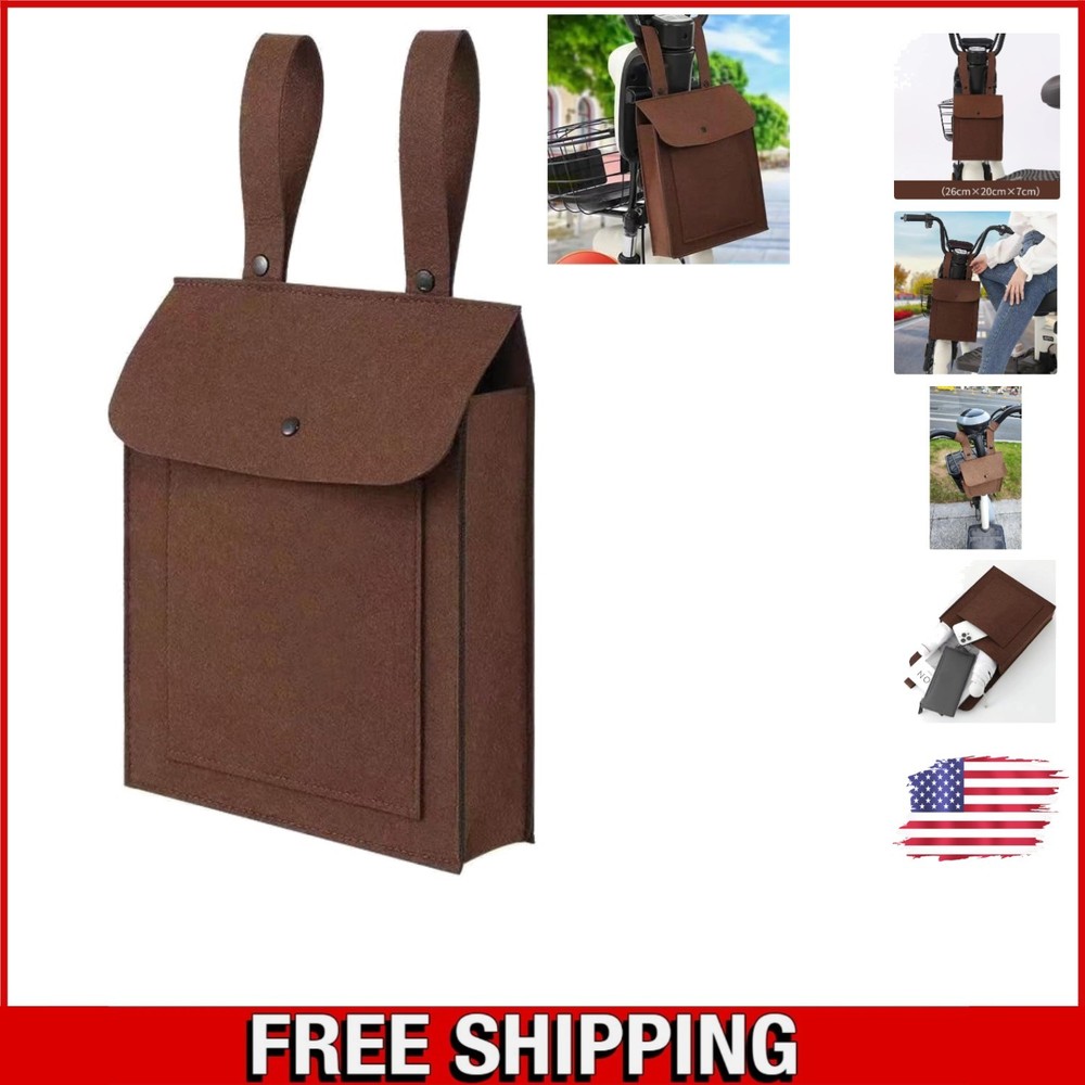 Stylish Front-mounted Scooter Bag for Everyday Essentials - Hook & Loop Closure