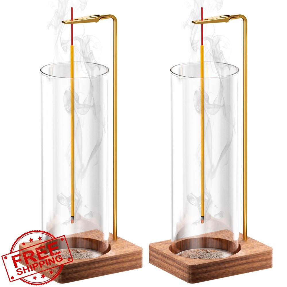 Incense Holder Sticks Glass Ash Catcher 2 Pack