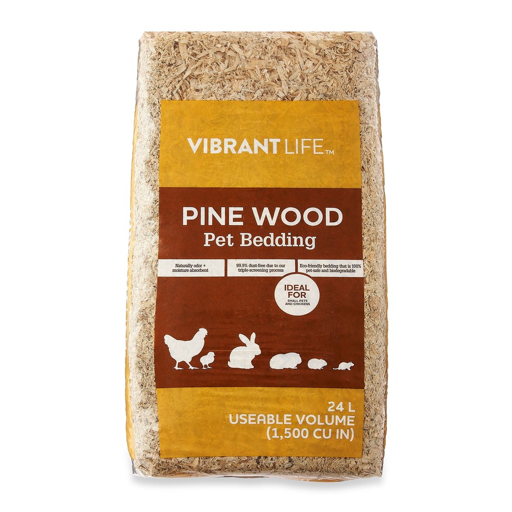 2 pack Pine Pet Bedding for Small Pets and Chickens, 24 L