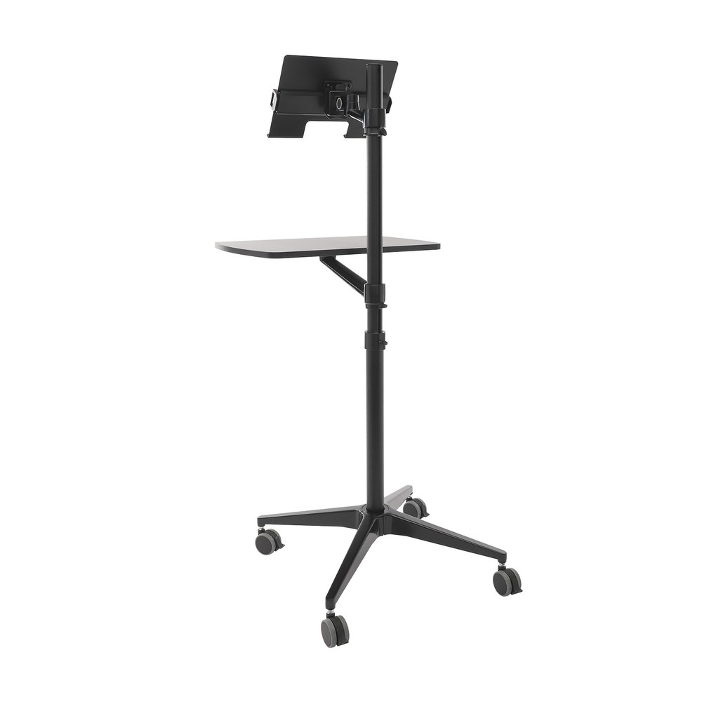 Portable Rolling Laptop Floor Standing Table Mobile Workstation Adjustable Hight