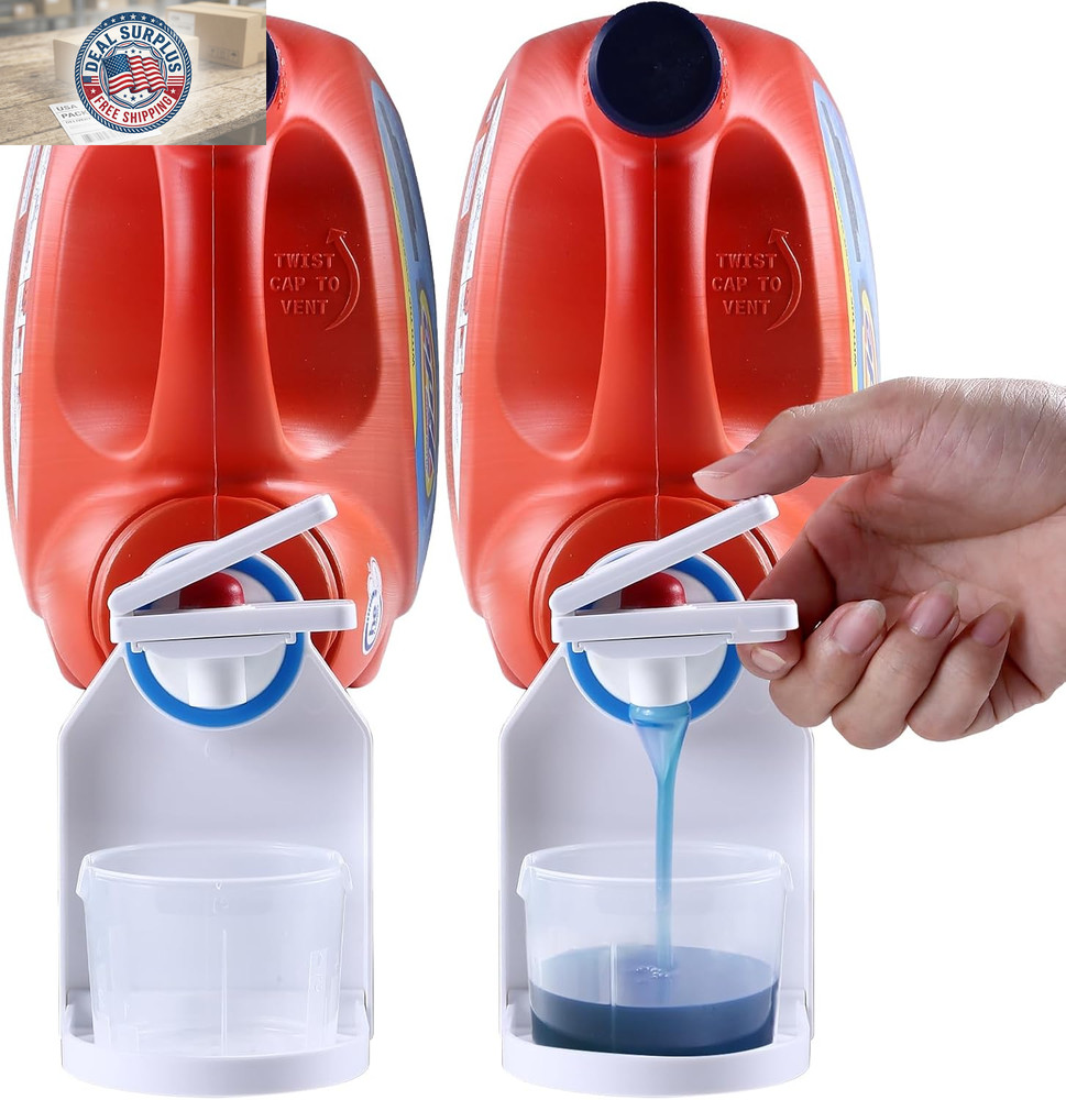 [2 Pack] Laundry Detergent Dispenser Cup Holder & Nozzle Force-Saving Switch, So