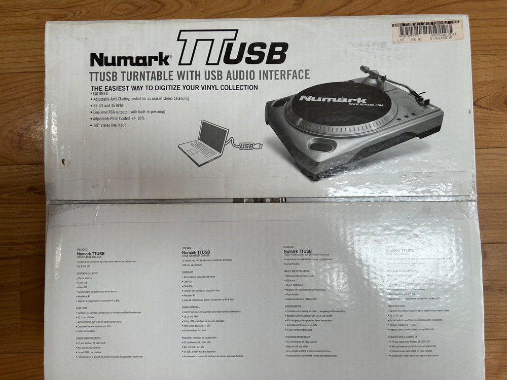Numark TTusb turntable with USB Audio Interface Digitize Your Vinyl Collection