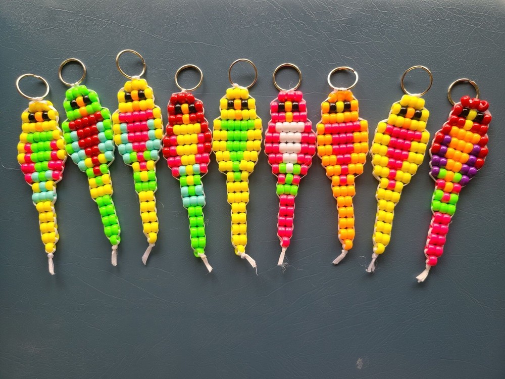 Handmade Pony Bead Keychain Creations