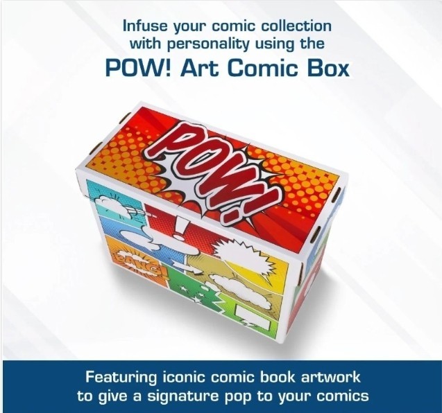 (5 Pack) BCW Short Comic Box - Pow Art for Silver Age/Current Comics