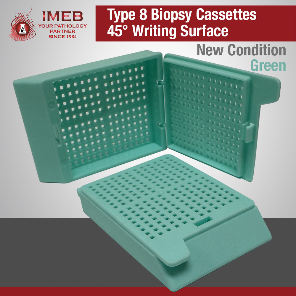 Biopsy Cassettes, Type-8, GREEN, 750 Per Case Pack, IN TUBES