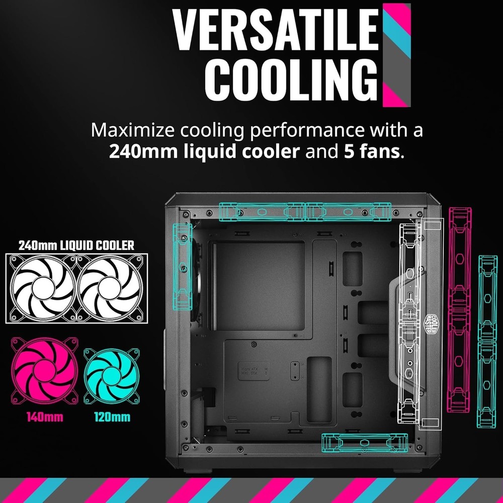 MasterBox Q300L Airflow-Focused Compact Case – Optimal Cooling, Black Finish