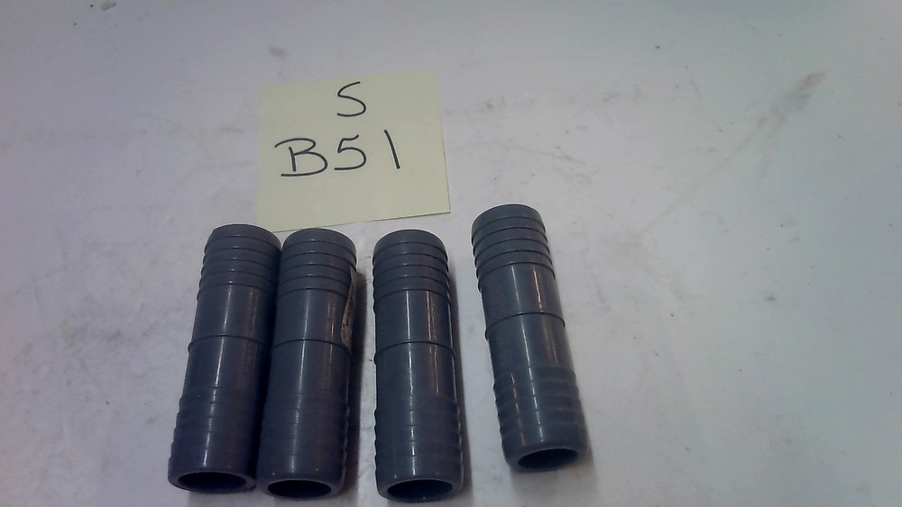 350110 GRAY POLY BARB HOSE COUPLING ( LOT OF 4)