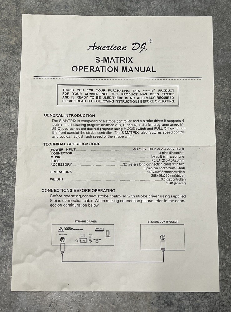S-Matrix 16 Strobe Matrix Driver American DJ Lighting Controller [NEW IN BOX]