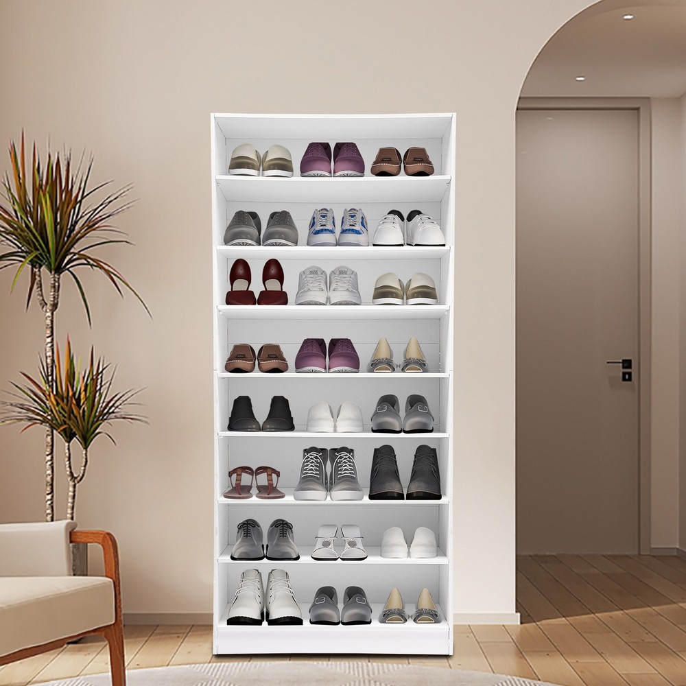 24 Pairs Shoe Rack Organizer 8-Tier Stackable Shoe Storage Cabinet Space Saving