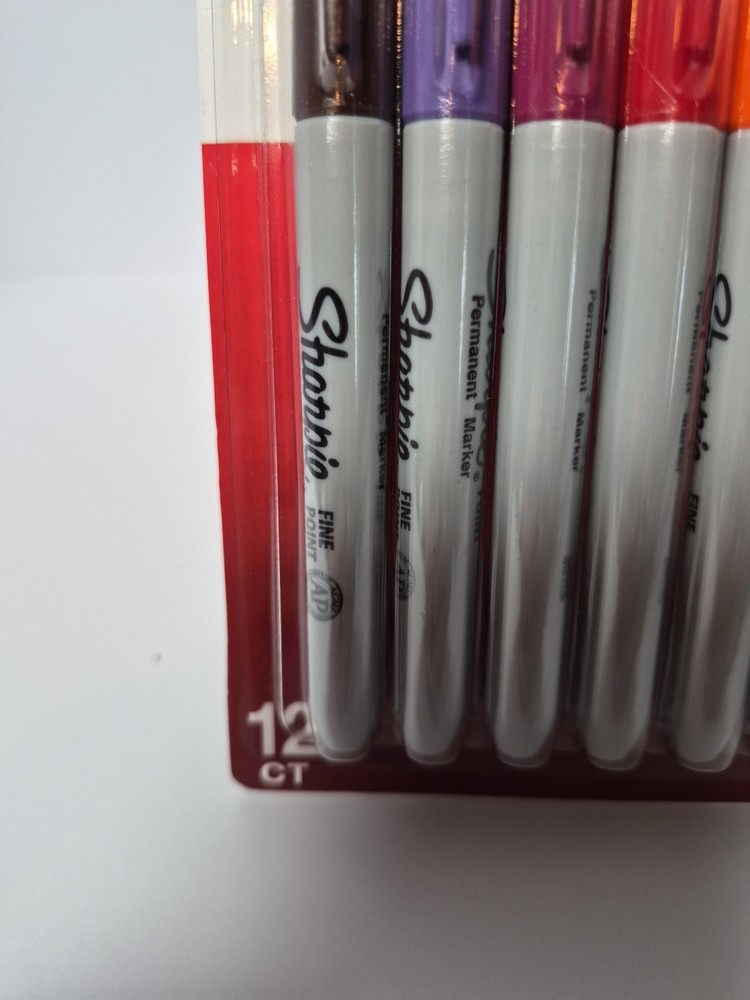 Sharpie Permanent Markers Fine Point 12 Pack Assorted Colors