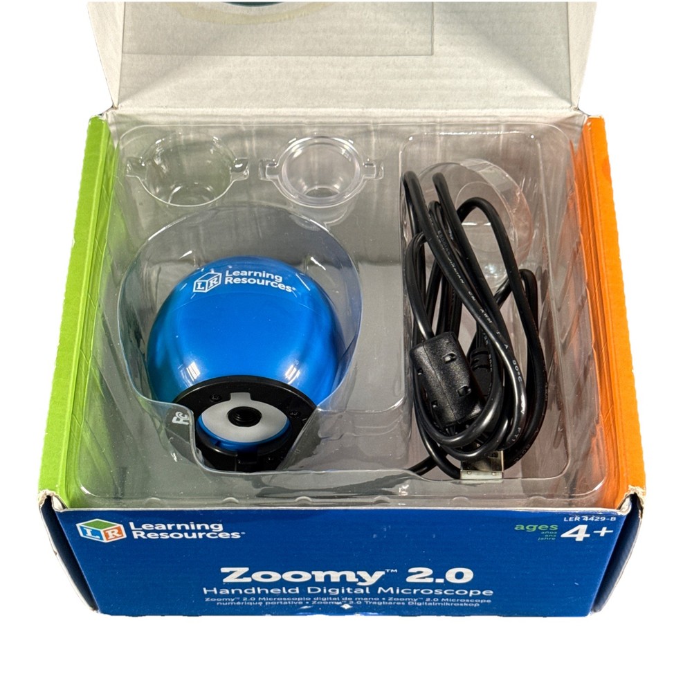 Learning Resources Zoomy 2.0 Handheld Digital Microscope Blue USB STEM - READ