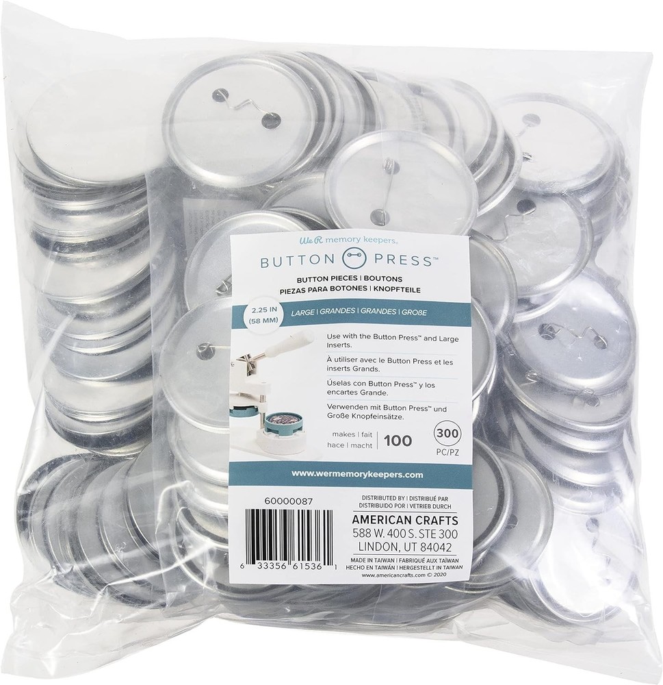 We R Memory Keepers Button Press Refills (58mm) 2 Full packs, 1 partial pack.