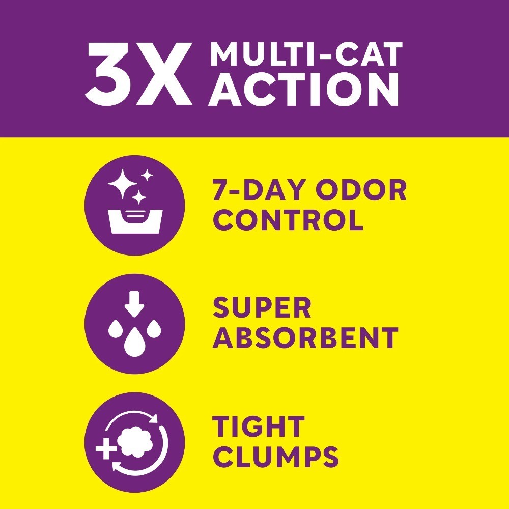 Multi Cat Litter with Meadow Fresh Scent 38 lb 3 Pack Odor Control Clumping