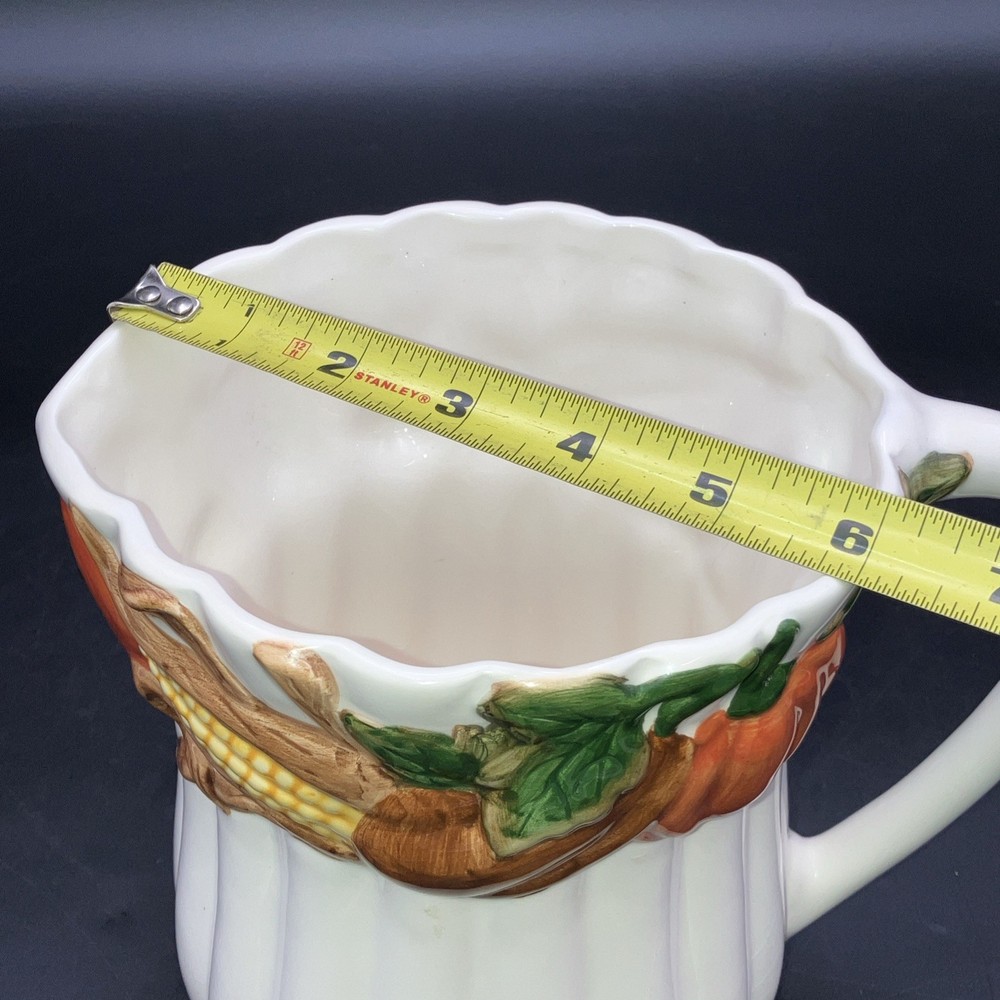 Colorful "Fall Harvest" Ceramic Pitcher By Asia Master Group