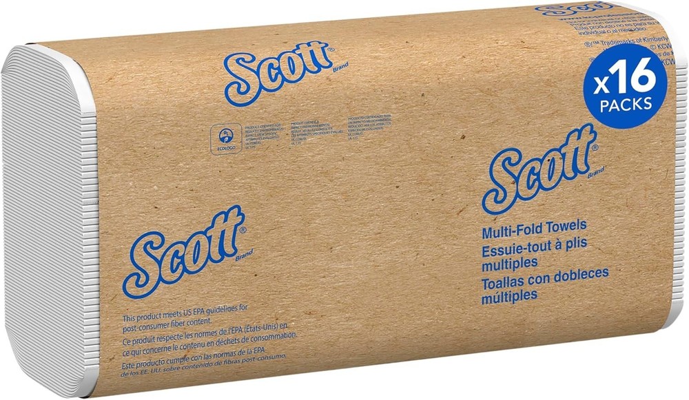 Scott Multifold Paper Towels with Absorbency Pockets, 4,000 Sheets, Eco-Friendly