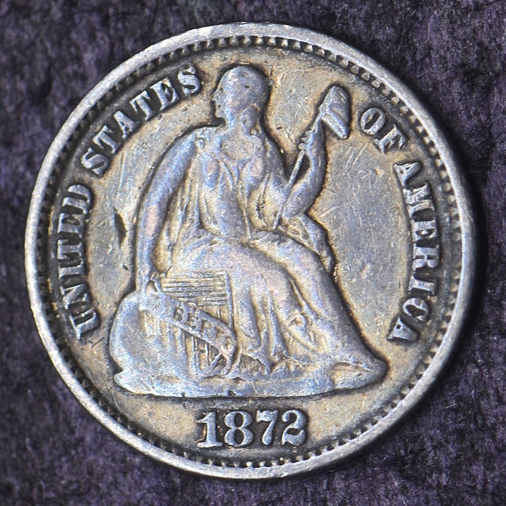 1872-P Seated Liberty Half Dime 5C - COINGIANTS -