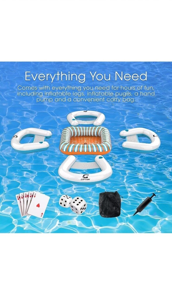 Cipton Inflatable Card Game Table Set - Pool Toys