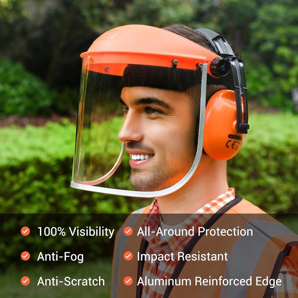 Clear & Mesh Face Shield Combo with Hearing Protection