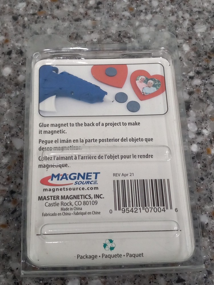 (6-Pk) Magnet Source Ceramic Disc Magnets Charcoal Gray 1" 07004