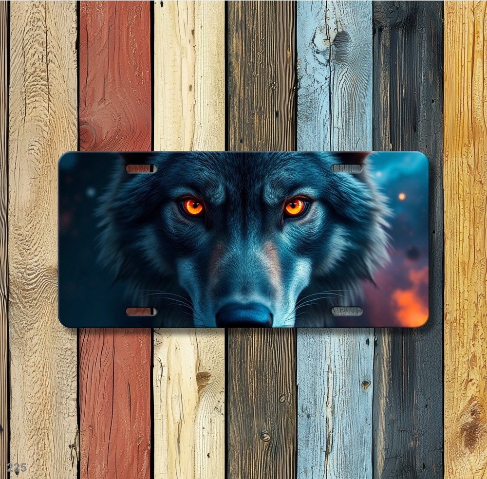 Unique Wolf License Plate Personalized Front Bumper Plate Holiday Gift