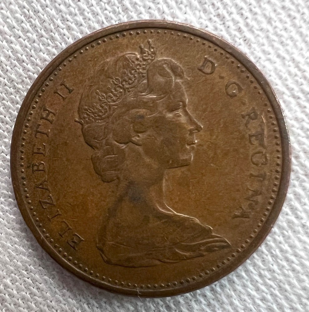 Strike Error - 1965 Canada 1 Cent - Pointed 5, Small Beads