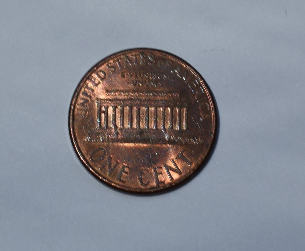 1993 Lincoln Penny No Mint Mark Strike Through AM Error Multi Errored