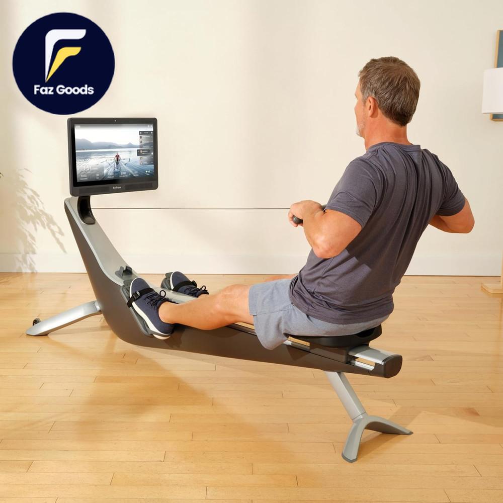 Origin Rowing Machine with Immersive 22" HD Rotating Screen Stows Upright